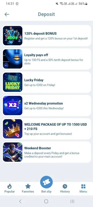 Bonuses and promotions 1xBet website in Egypt